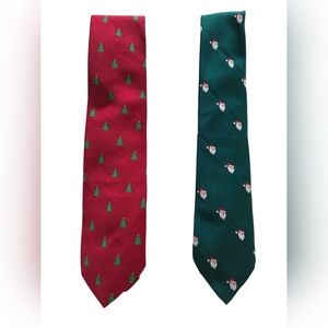 Johnny Appleseed's & Appleseeds Neck Wear Holiday Set Chtistmas Tree Santa Tie